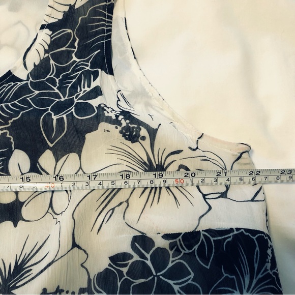 Plus Size XL ProHand Made Floral Garden Black/White Swing Shift Dress Lined - Picture 8 of 9